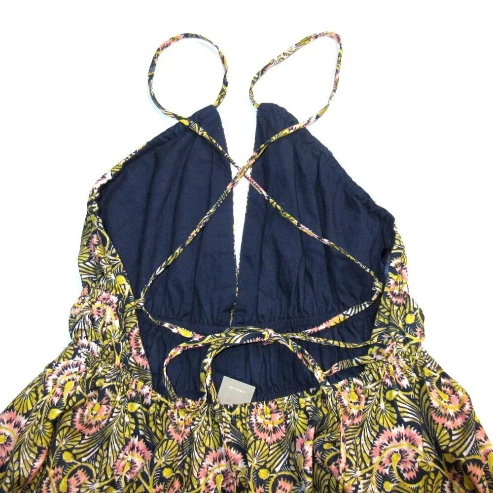 NWT J.Crew Collection Oahu V-neck Tiered Maxi in Dandelion Swirl Tank Dress XS